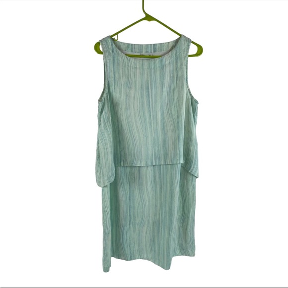 Linen Sleeveless Blue Dress - Picture 2 of 7